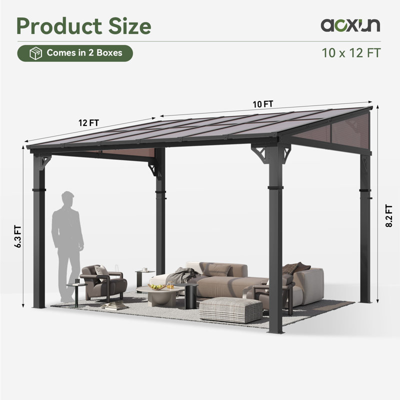 8 pi L 5 pi. Pergola en métal avec auvent