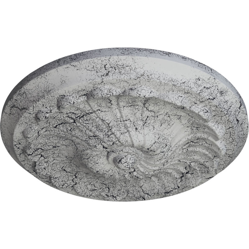 Médaillon de plafond en spirale Endurathane, Blanc craquelé ultra pur