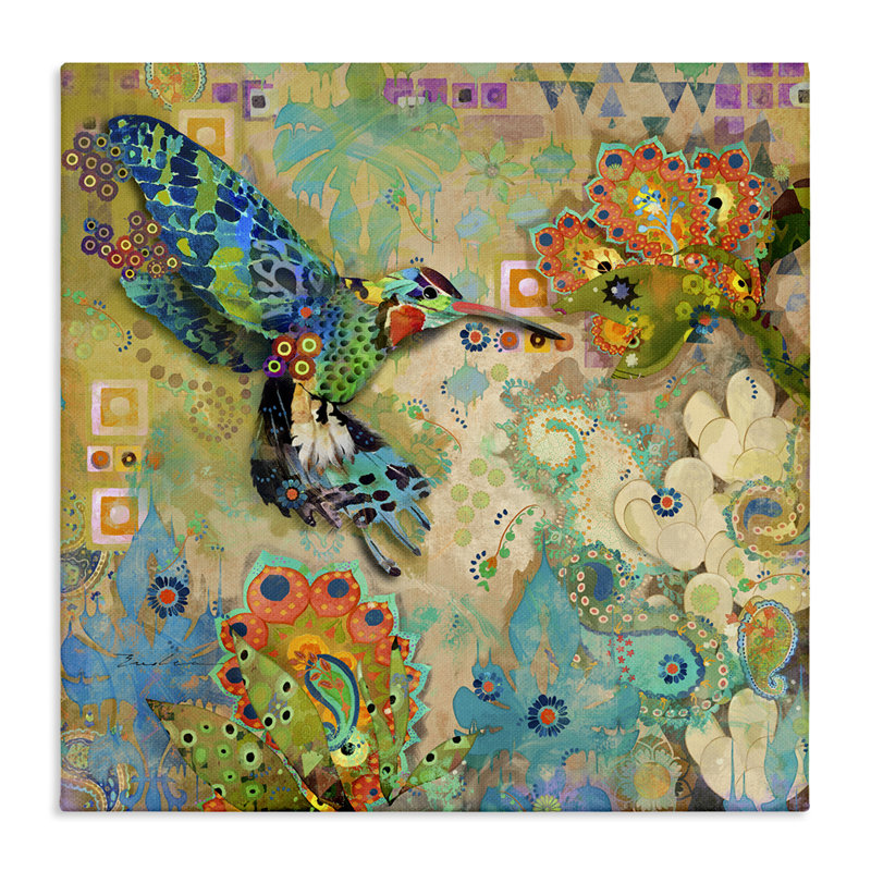 Colibri sur toile par Evelia Designs, H 24 po x l 24 po x P 1,5 po