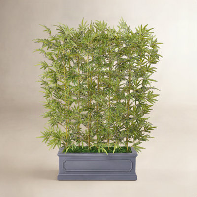 72" H Artificial Bamboo Privacy Screen with Planter