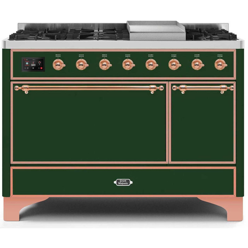 Majestic II 47.83" 5.02 Cu.Ft. Freestanding Dual Fuel with Griddle and Convection Oven, Natural Gas, Stainless Steel/Copper