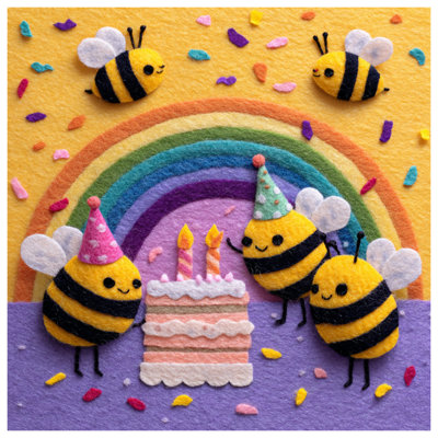 Coussins décoratifs Felt Bees Birthday Cake