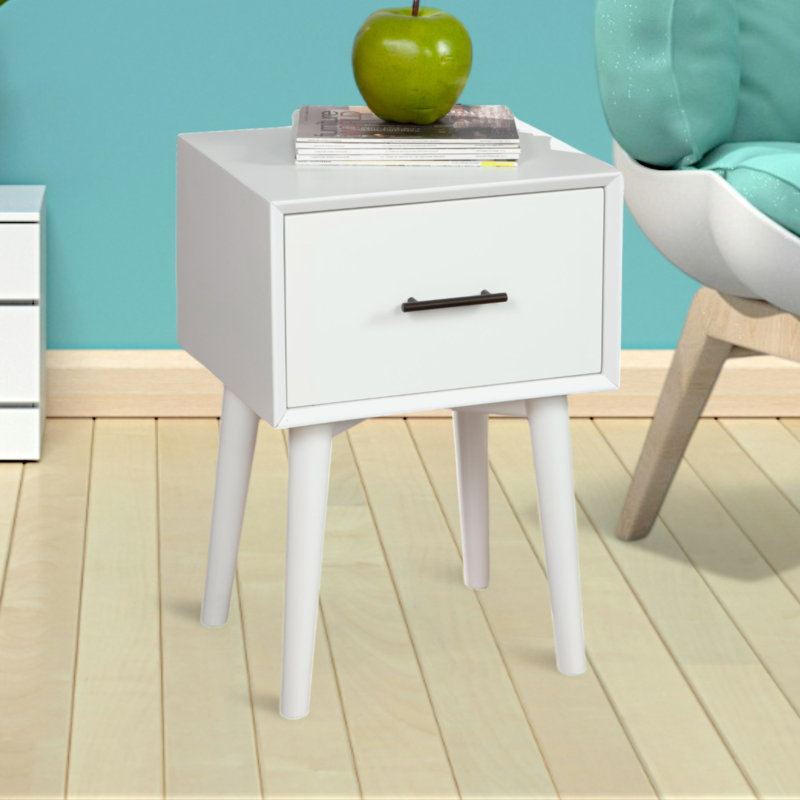 Table de bout River, H 26,34 po x l 17,84 po x P 14,74 po, Blanc