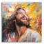 Art mural en verre Latitude Run «Jesus - Euphoria In Divine Radiance» par Ivan Guaderrama-1155477810