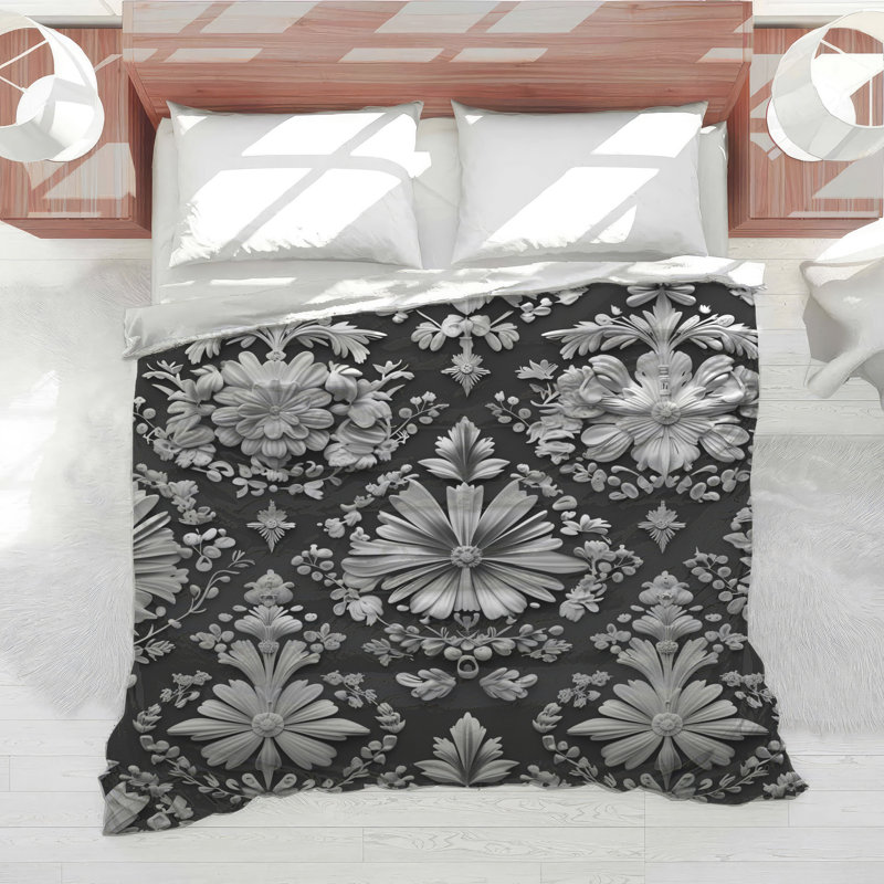 Édredon floral à motif damassé, Queen