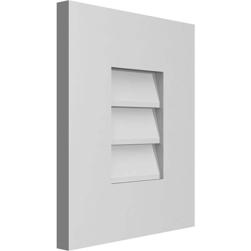 Vent à pignon rectangulaire en uréthane non-fonctionnel, H 14 po x l 12 po x P 1 po