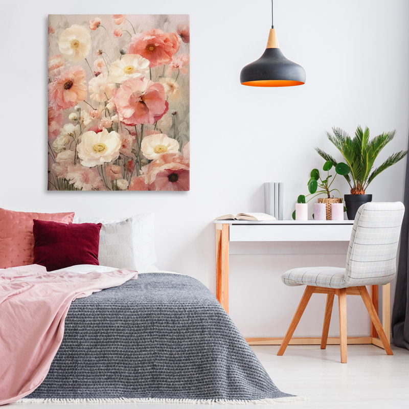 Art mural sur toile à motif floral Blush par RileyB, H 48 po x l 36 po