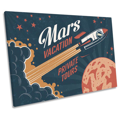 Mars Vacation Private Tours - Wrapped Canvas Print