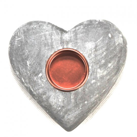 Porte-photophore traditionnel papier mache coeur