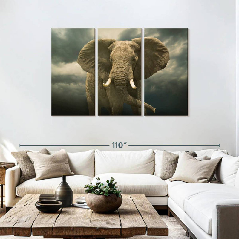 Brampt Male Elephant, 48" H x 74" W