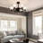 31.5" 6-light Wagon Wheel Ceiling Fan With Light Kit, Linen Shade, Dc Motor And Remote