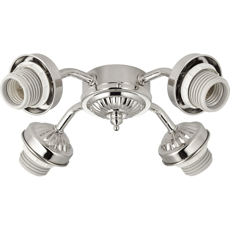 Ventilateur de plafond 4 lumières, DEL, Noir