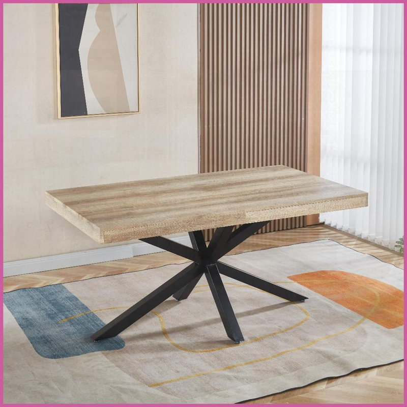 Table basse en noyer pour le salon / bureau / salle à manger - 240/200 / 160x90x75cm, panneau de fibres à densité moyenne et amp; Métal, assemblage facile Stable