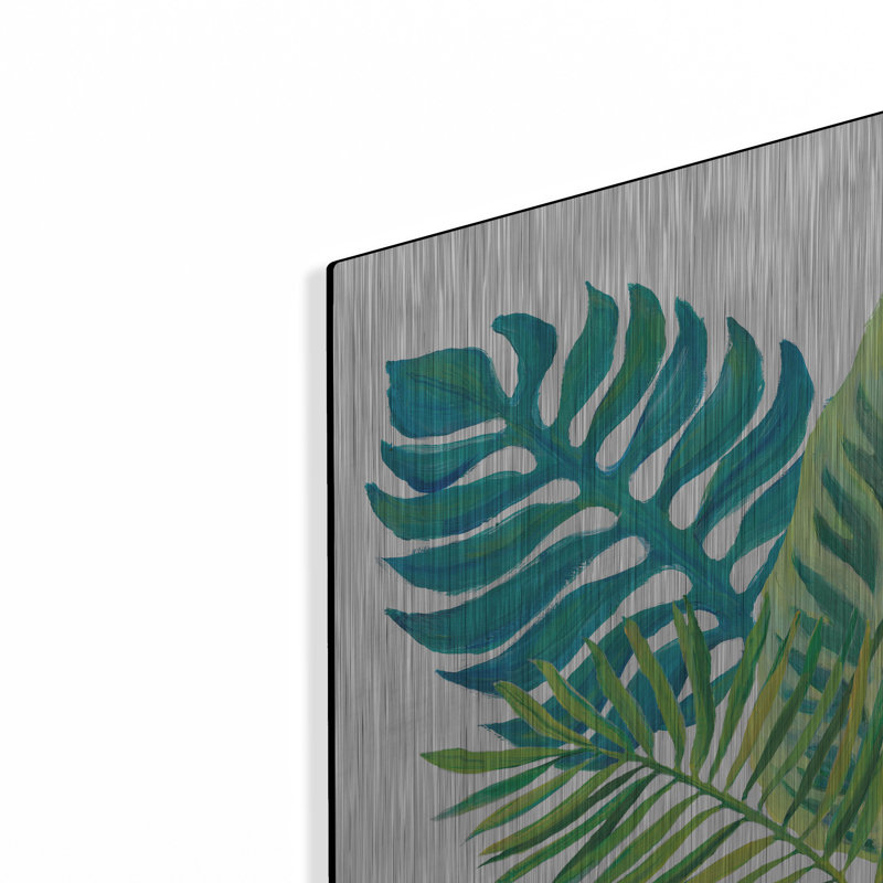 «Coconut Palm V1» par Mary Urban, art mural en métal, 12 po x 12 po