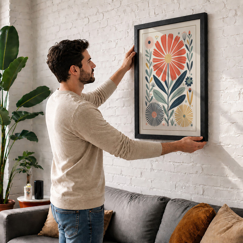 Sunburst Botanicals Botanical - Framed Print, A1 - 84.1 x 59.4 cm, White