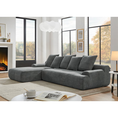 Canapé modulaire rembourré en forme de L moderne, canapé modulaire compressé avec combinaison libre pour la chambre à coucher du salon