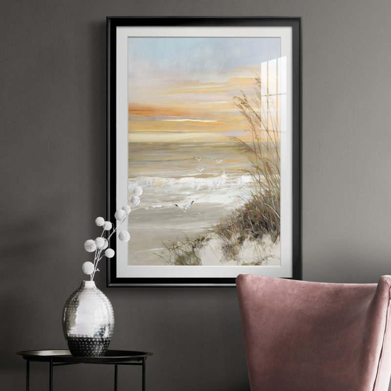 Summer Solstice - peinture encadrée, Papier avec cadre noir, H 36,5 po x l 26,5 po x P 1,5 po, Blanc mat