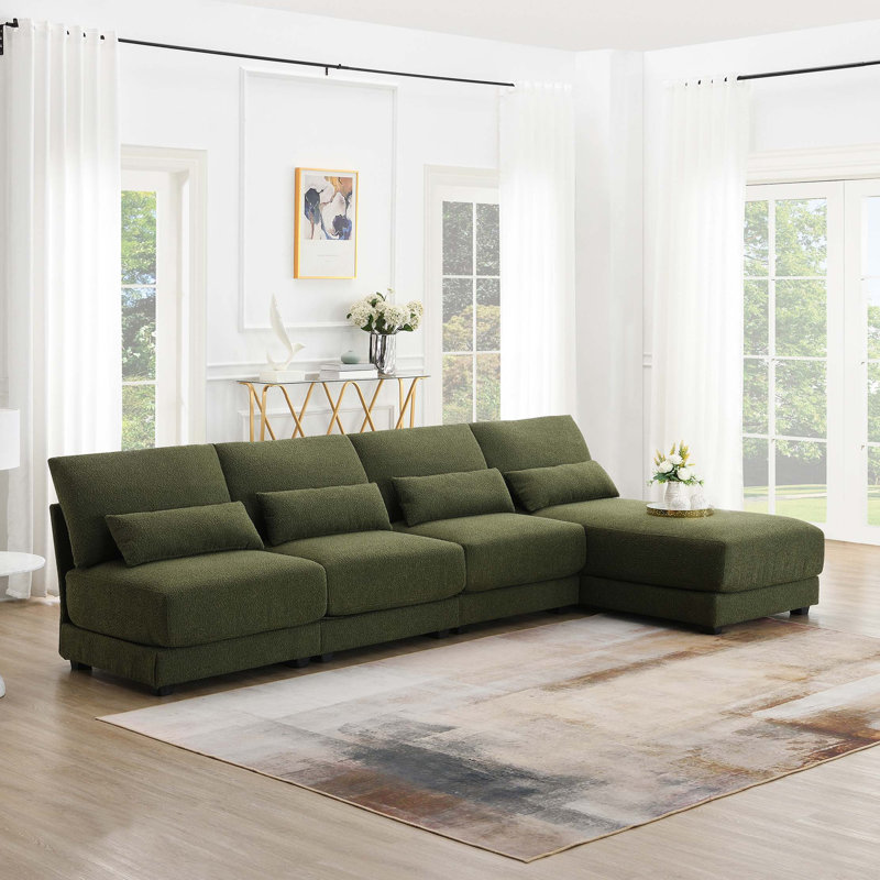 Canapé modulaire Jurinus, Tissu vert