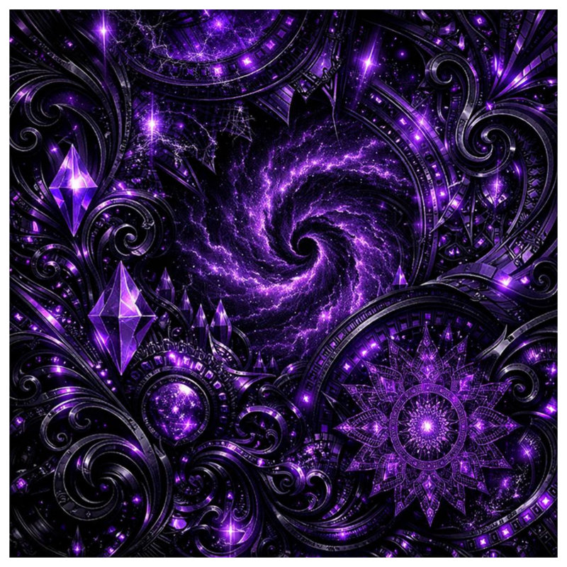 Rideaux de douche mauve à motif fractal, 70in W x 93in H