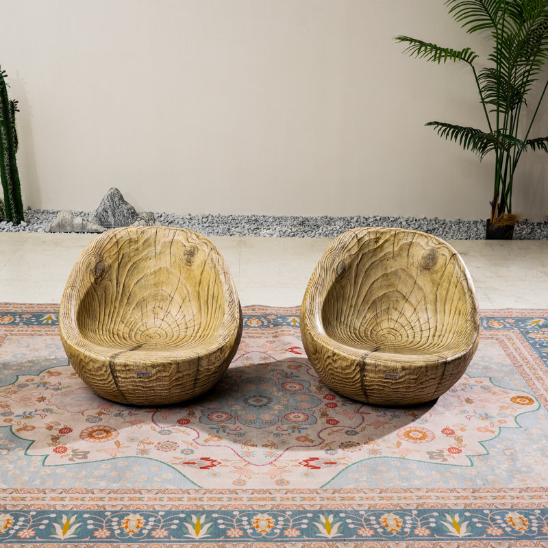 Chaise longue d'extérieur rustique Terrafab (ensemble de 2)