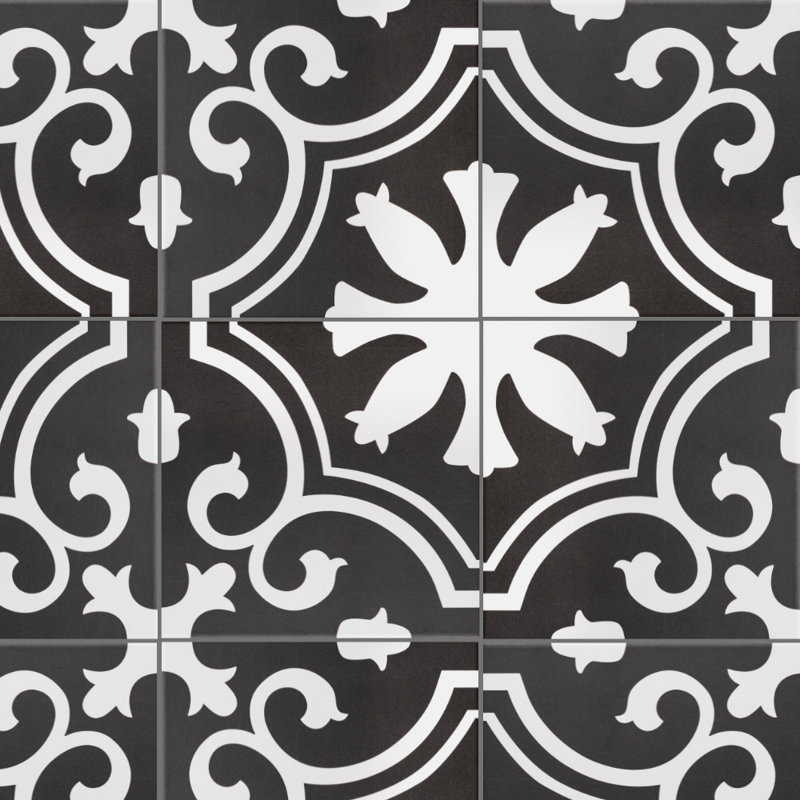 Carreau de porcelaine pour plancher et mur à motif 10 po x 10 po Venice, Nuit