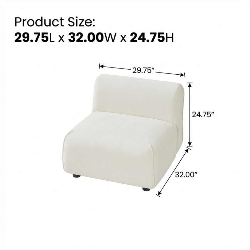 Chaise d'appoint rembourrée moderne avec design moelleux
