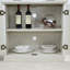 Buffet de rangement avec 2 portes décoratives en miroir en acrylique, tablette réglable pour la salle à manger, le salon, la cuisine, poignées en métal, panneau de fibres à densité moyenne-128964668