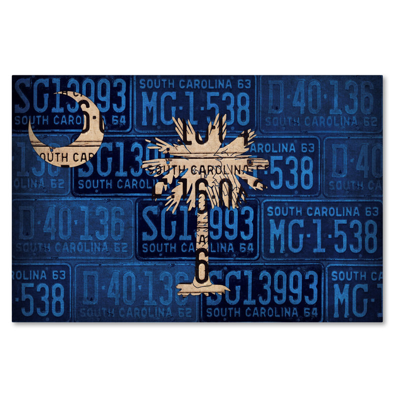 « south caroline state flag », reproduction d’impression sur toile tendue, 16 po x 24 po