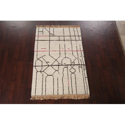 One-of-a-Kind 4'1" X 6'3" Wool Area Rug in Ivory