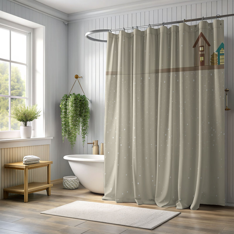 Rideau de douche Cozy Snowfall - Premium, L 71 po x L 74 po