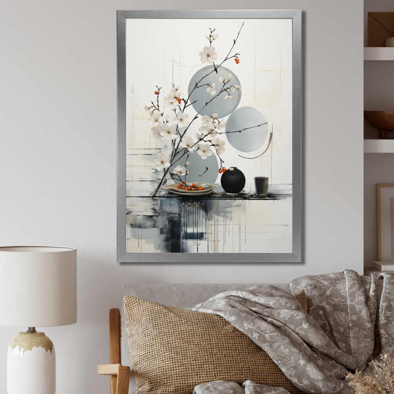 Blainey Asian Art Classics Sumi II, H 32 po x l 24 po x P 1 po, Cadre photo argenté