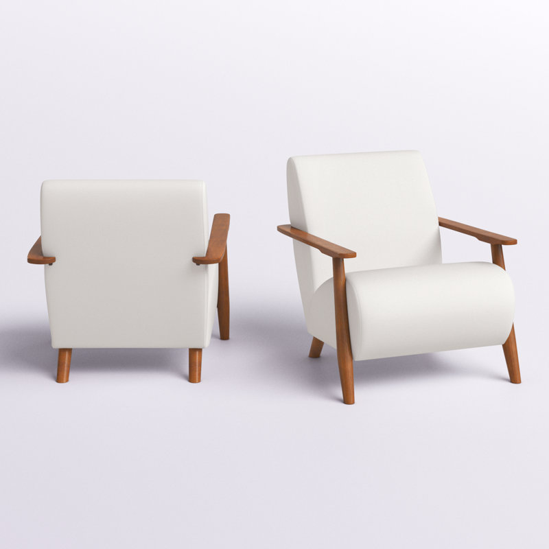 Upholstered Armchair, Beige Linen