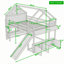 Lit mezzanine avec glissade, armoires de rangement et étagères-2075053009-2075053039