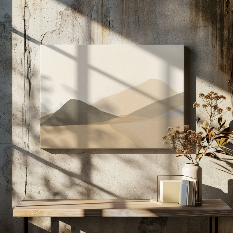 Serene Desert Layers by Arohika Verma — Landscape Wall Art, 60 × 40, Framed Print, Brown