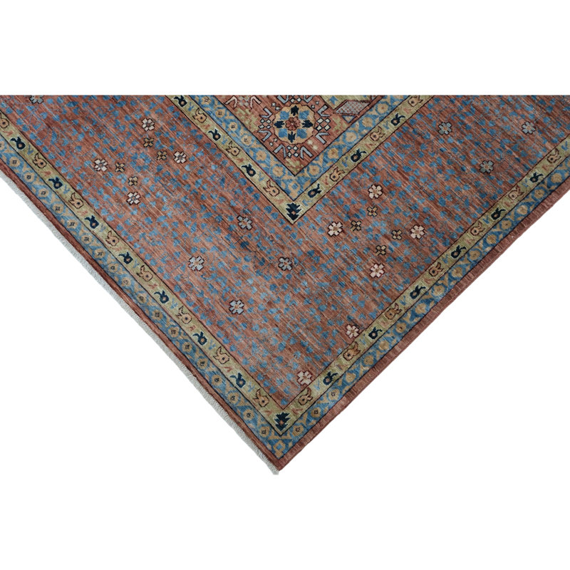 High-Quality Hand-Knotted Blue And Red Area Rug