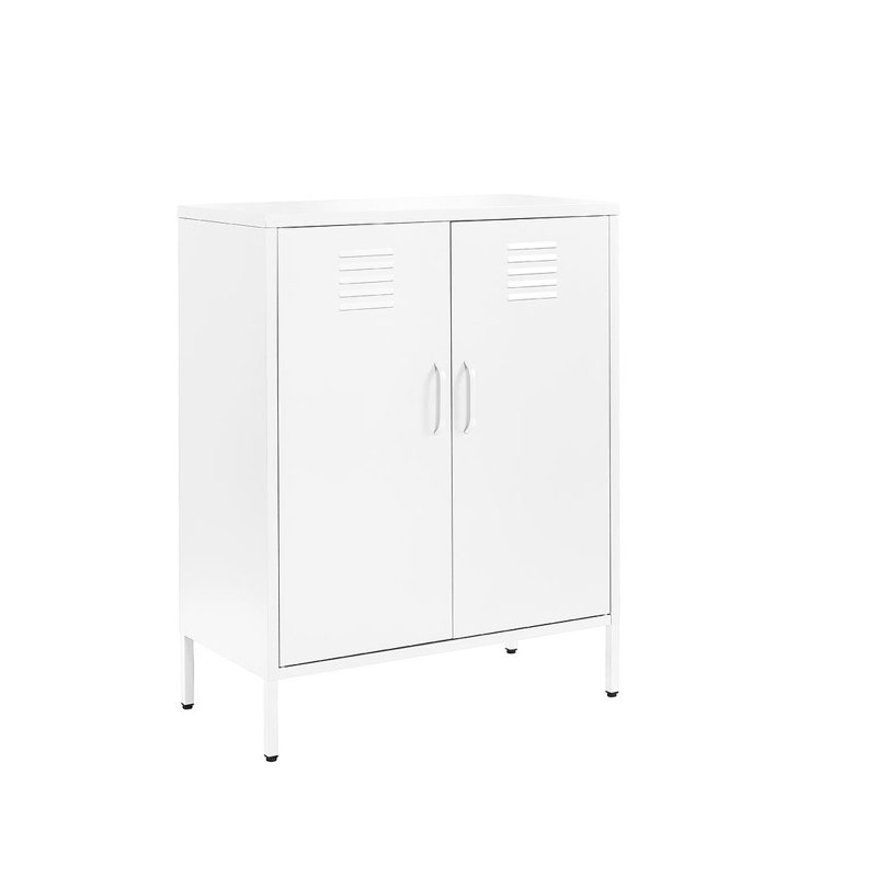 Nanticoke Metal Sideboard 2 Door Retro Industrial Chest Drinks Cabinet, White