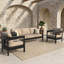 Ensemble canapé et fauteuil d'extérieur moderne 3 pièces à dossier arrondi avec coussins Sunbrella-1014010959-1014473637