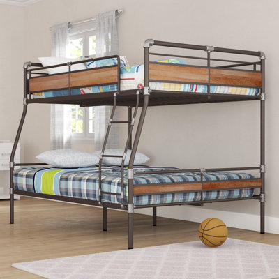 Fincham Full over Queen Bunk Bed in Sandy Black and Dark Bronze