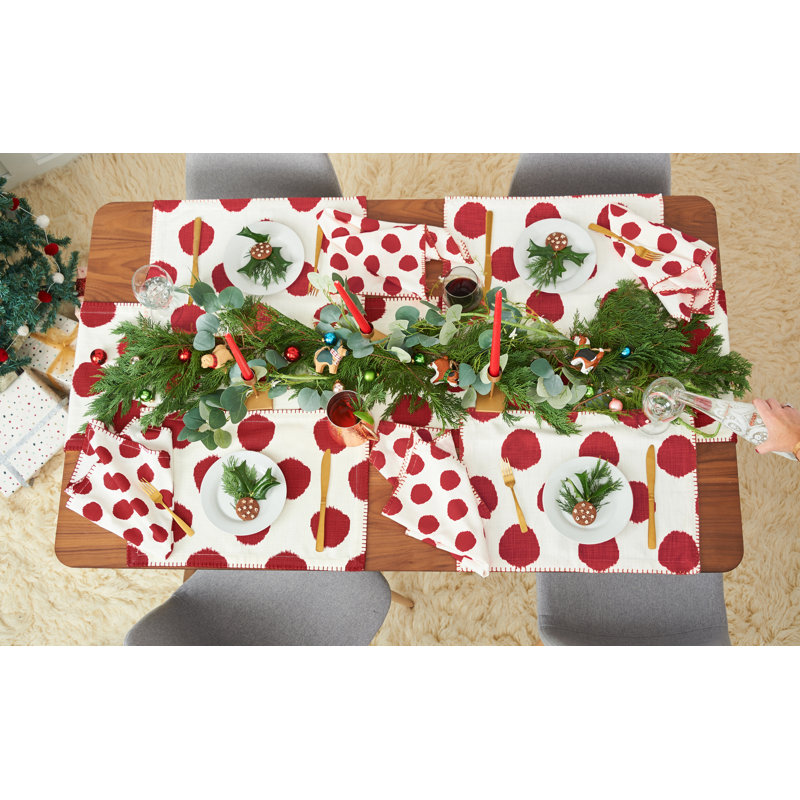 Ruby Dot Printed Placemats Set of 4