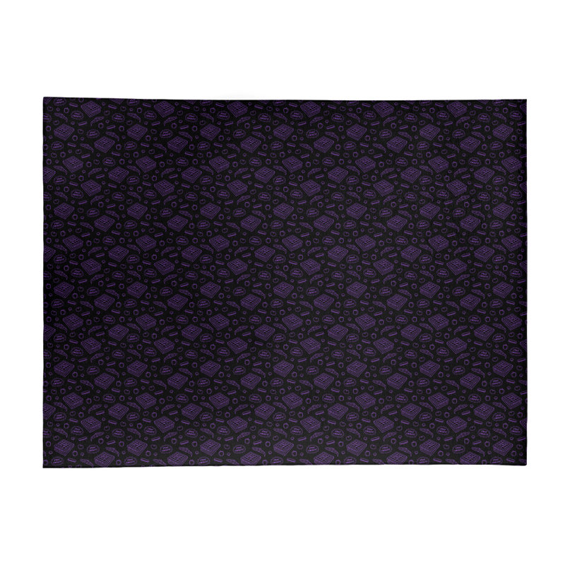 Tapis à pizza noir/moyen orchidée classique, Rectangle 2 pi x 3 pi
