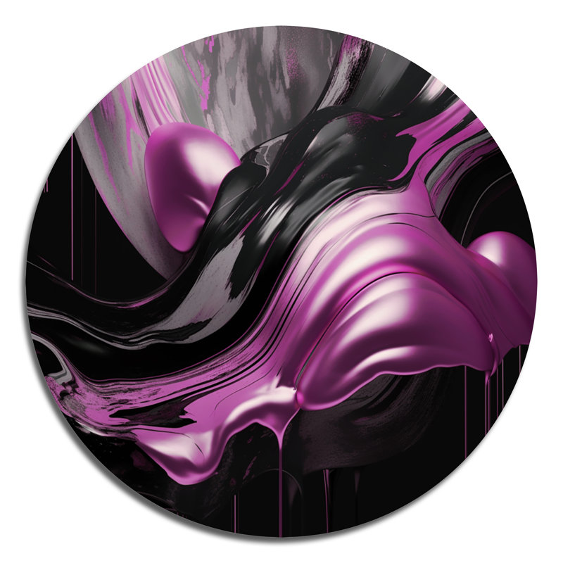 Captivating Marble Ii - Décoration murale abstraite sur métal, L 36 po x H 36 po, Rose