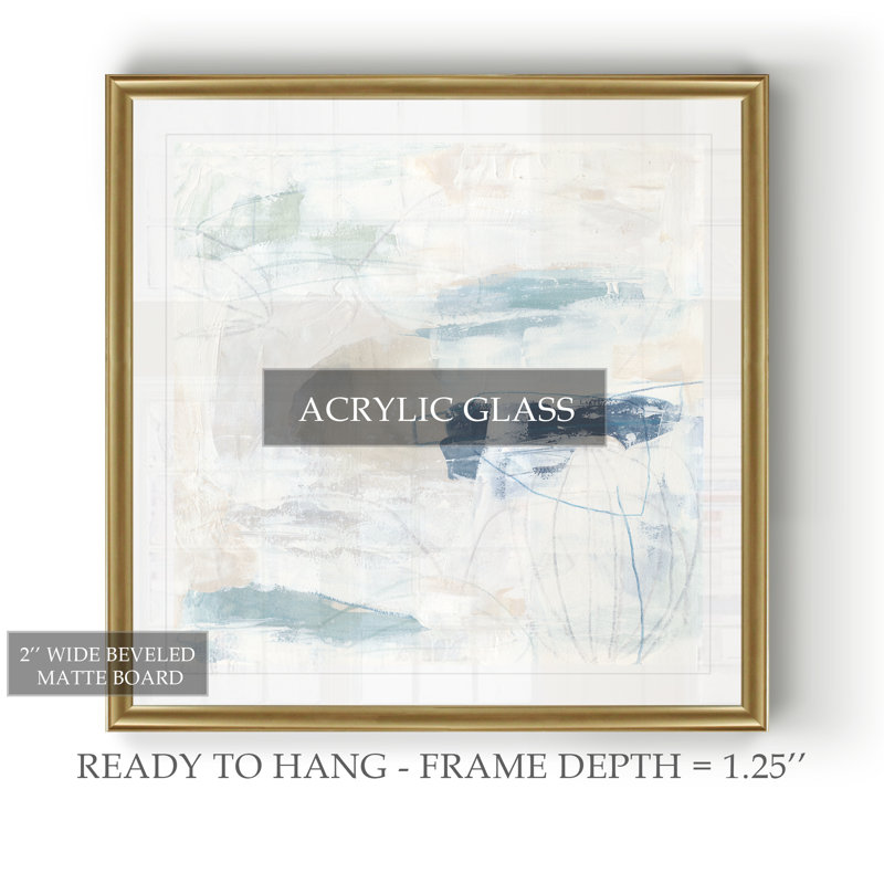 «Pebble Coast II», reproduction d'art sur toile, Cadre doré, H 17,5 po x l 17,5 po x P 1,5 po