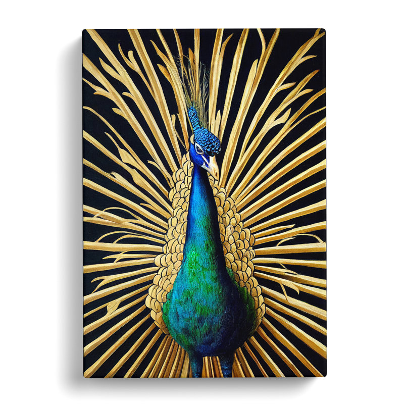 Sparkling Peacock - Wrapped Canvas Print, 50cm H x 35cm W x 3cm D