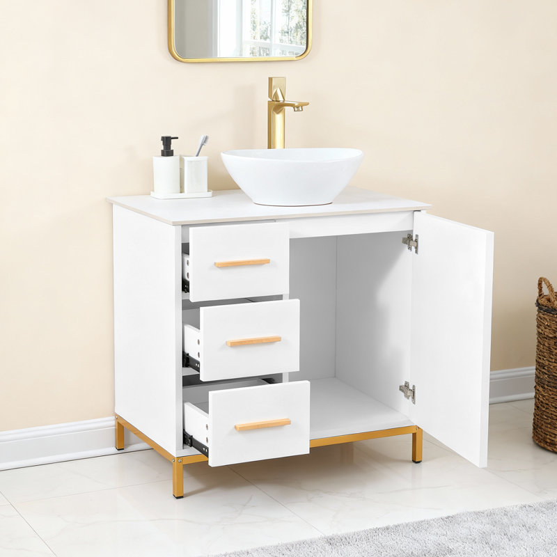 Meuble-lavabo moderne 30 po, Blanc