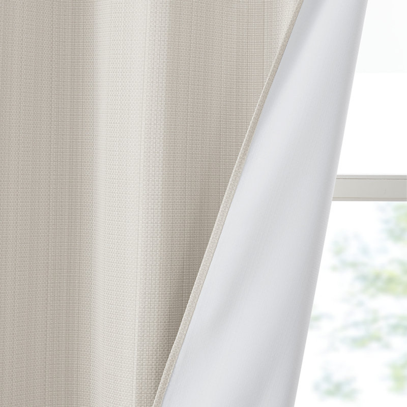 Ivory Room Darkening Grommet Top Polyester Curtain Panels