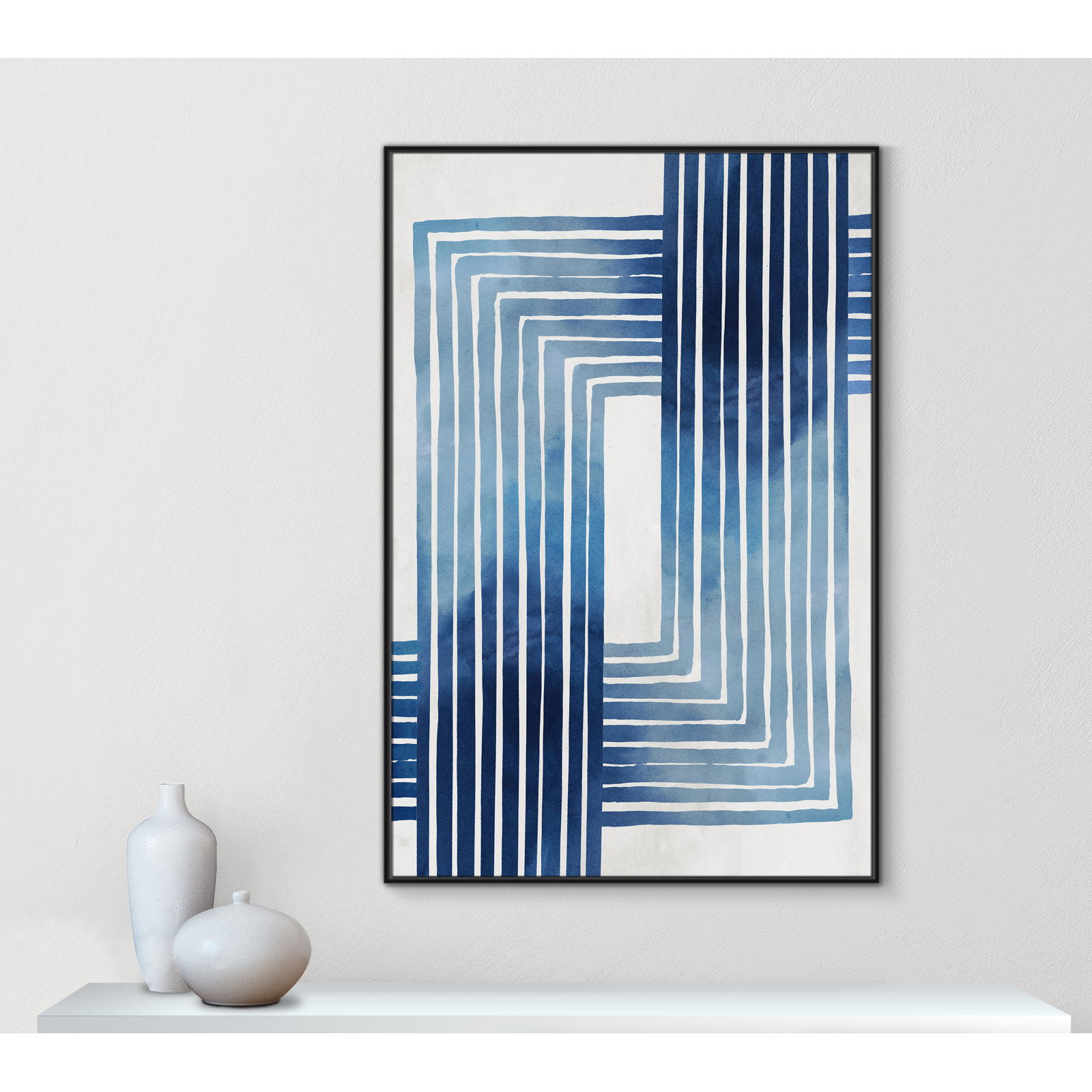 Lanny "In Unison" Painting by Eva Watts, 61.5" H x 41.5" W x 2" D, Black Framed Canvas