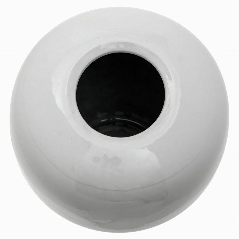 11" Antique White Porcelain Vase Jar