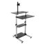 Mount-It! Height Adjustable Mobile Stand Up Desk, Computer Workstation Rolling Presentation Cart
