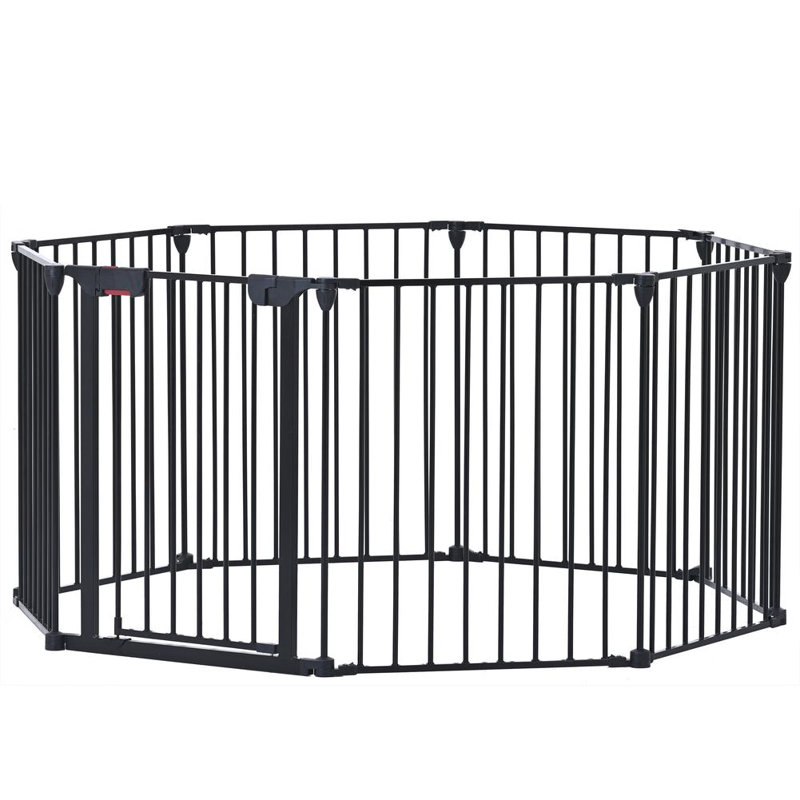Barrière de sécurité 8 panneaux (noir)