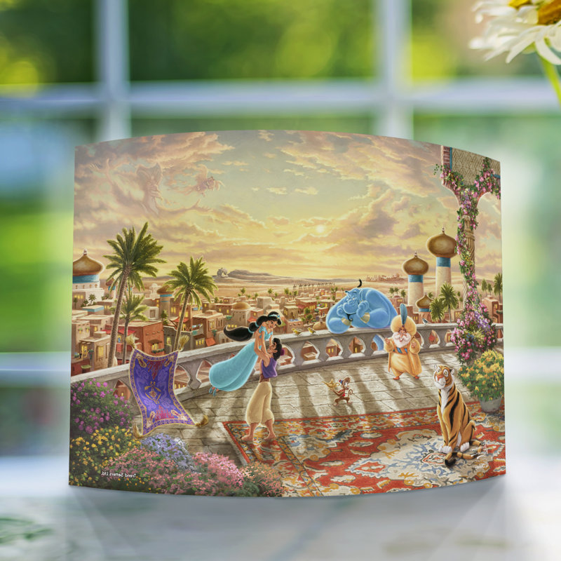 Imprimé acrylique incurvé Disney (Jasmine Dancing In The Desert Sunset)